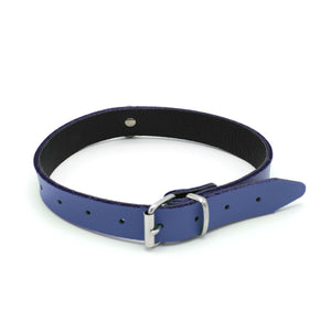 Leather Collar Mini O-Ring Blu