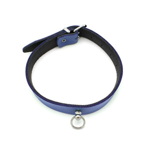 Leather Collar Mini O-Ring Blu