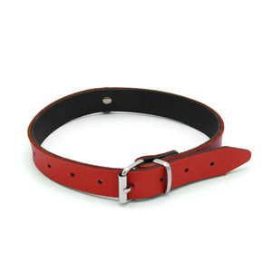 Leather Collar Mini O-Ring Rosso