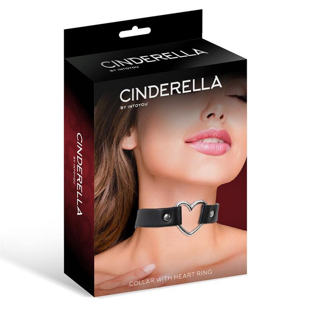 Cinderella Collar with Heart Choker Stile Vegan Lether