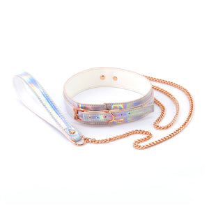 Cosmo Bondage Collar & Leash - Holographic