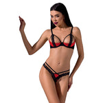 Set Due Pezzi Femmina Rosso/Nero - S/M