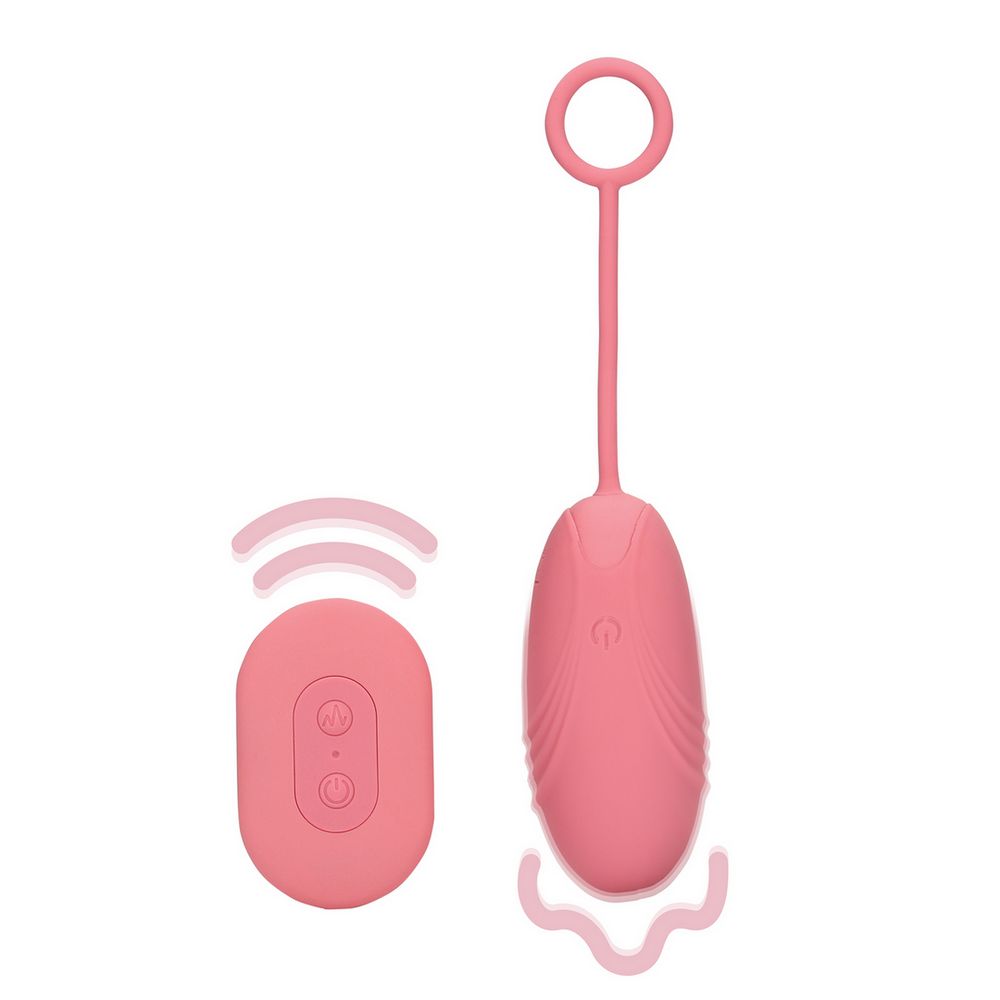 Loveline Ultra Soft Silicone Egg Vibrator with Remote Control - Rosa