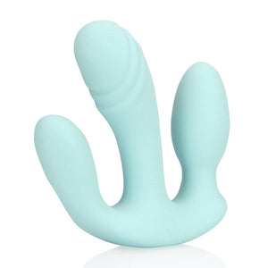 Loveline Three-In-One Liquid Silicone Vibrator - Azzurro