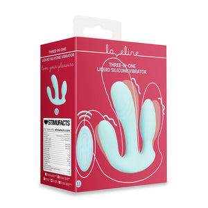 Loveline Three-In-One Liquid Silicone Vibrator - Azzurro