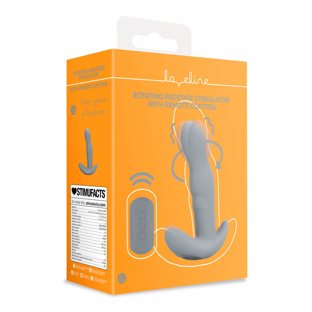 Rotating Prostate Stimulator with Remote Control - Grigio