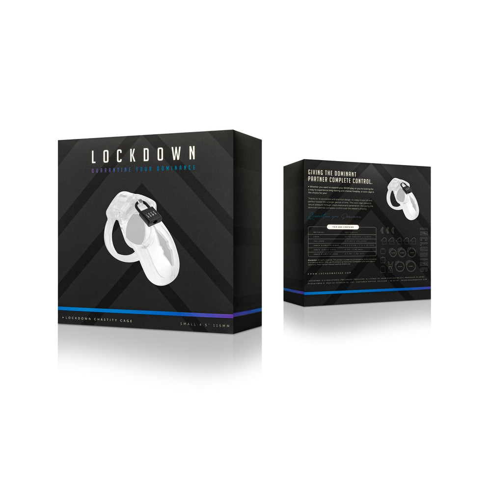 Lockdown Chastity Cage Trasparente - S