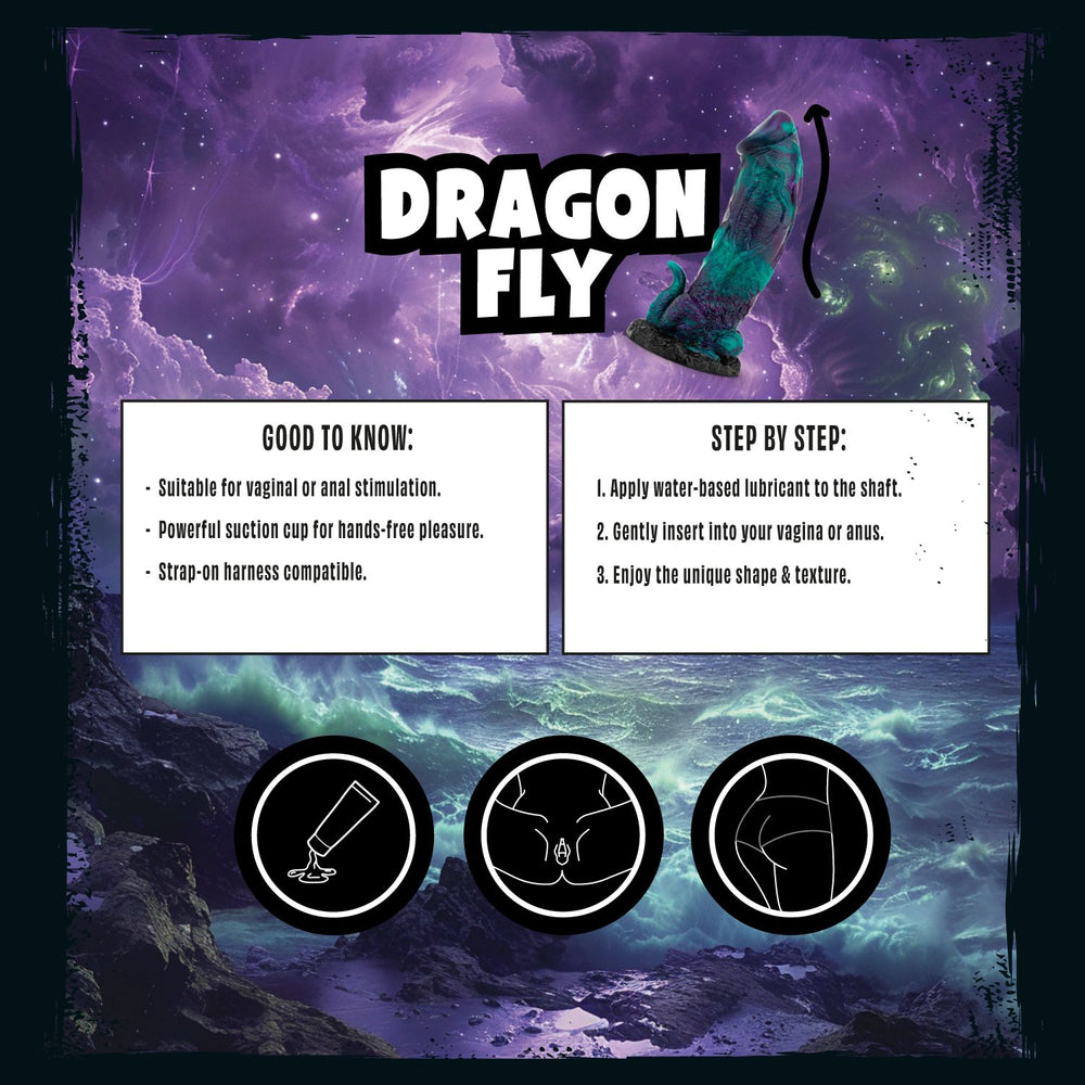 Mythical Mates - Dragonfly Dildo Purple & Green