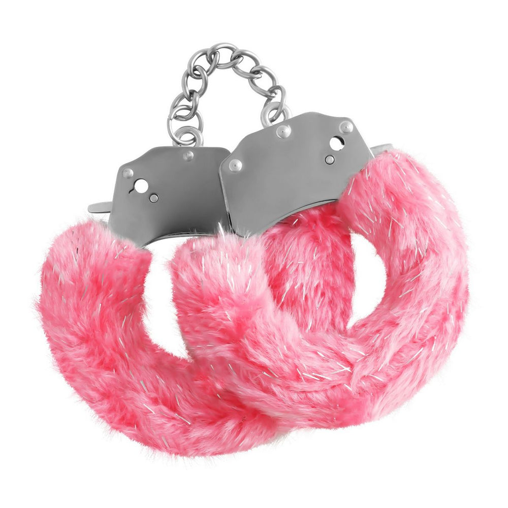 Spangle Metal Handcuffs With Furry - Rosa