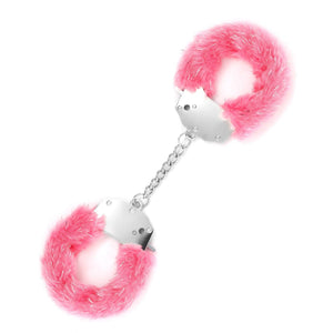 Spangle Metal Handcuffs With Furry - Rosa