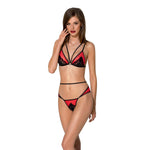 Set Due Pezzi Peonia Rosso/Nero - L/XL