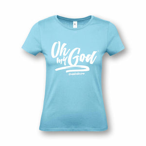 T-Shirt "Oh My God" Donna Azzurro - M