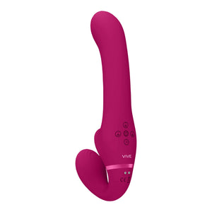 Dual Vibrating & Air Wave Tickler Strapless Rosa