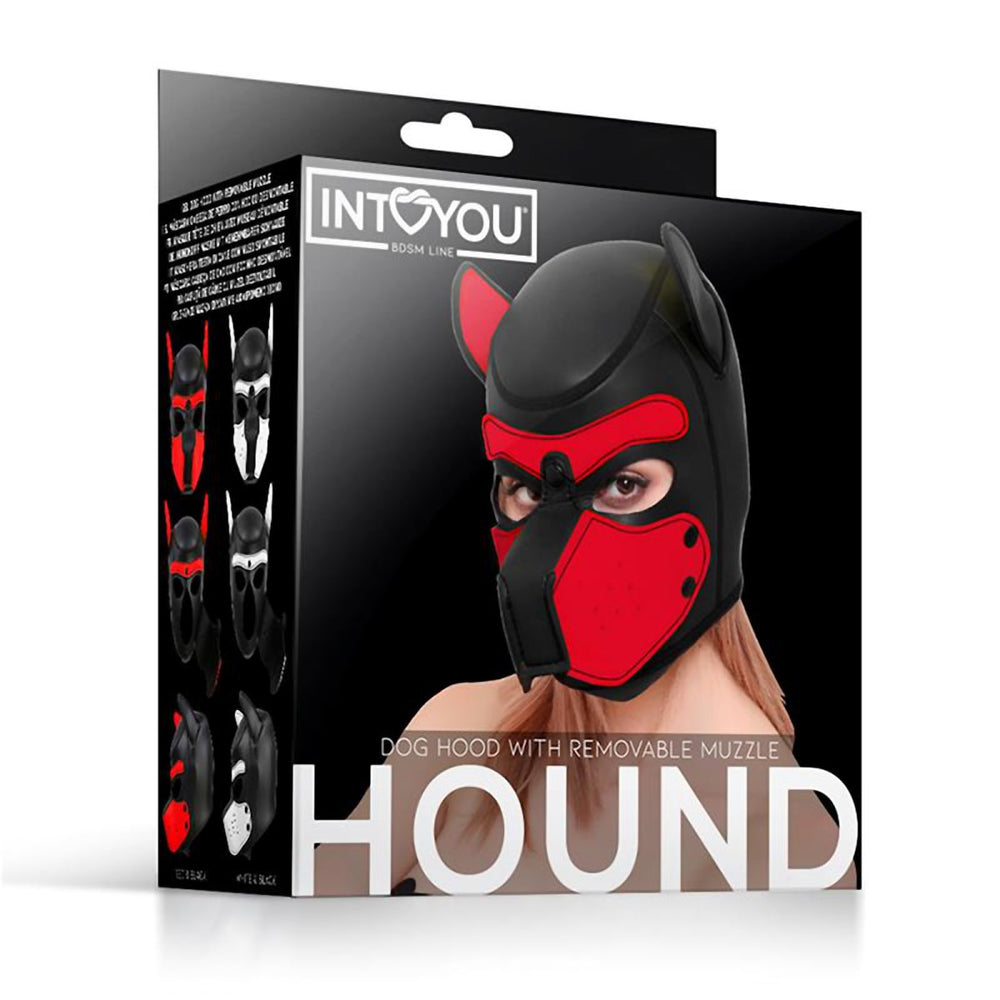 Neoprene Dog Hound Removable Muzzle Rosso