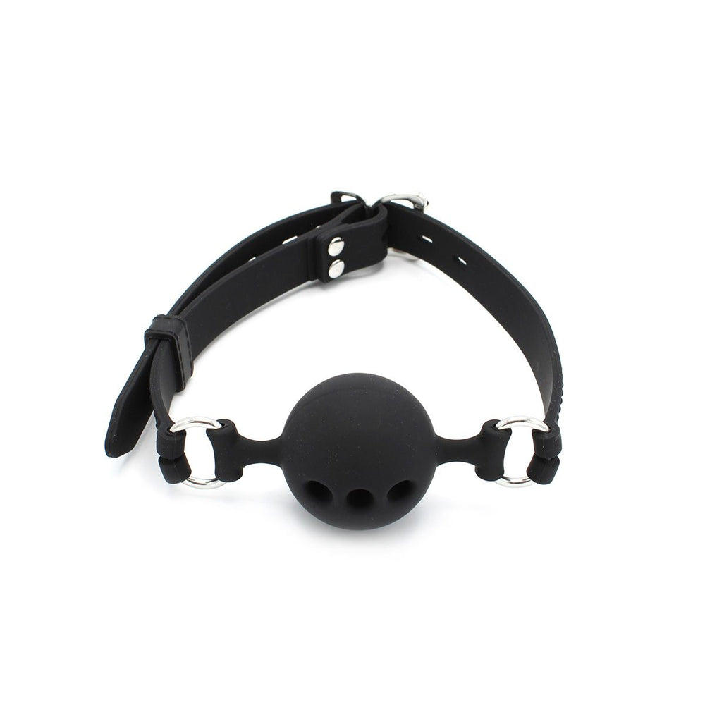 Silicone Ball Gag with Holes - Nero