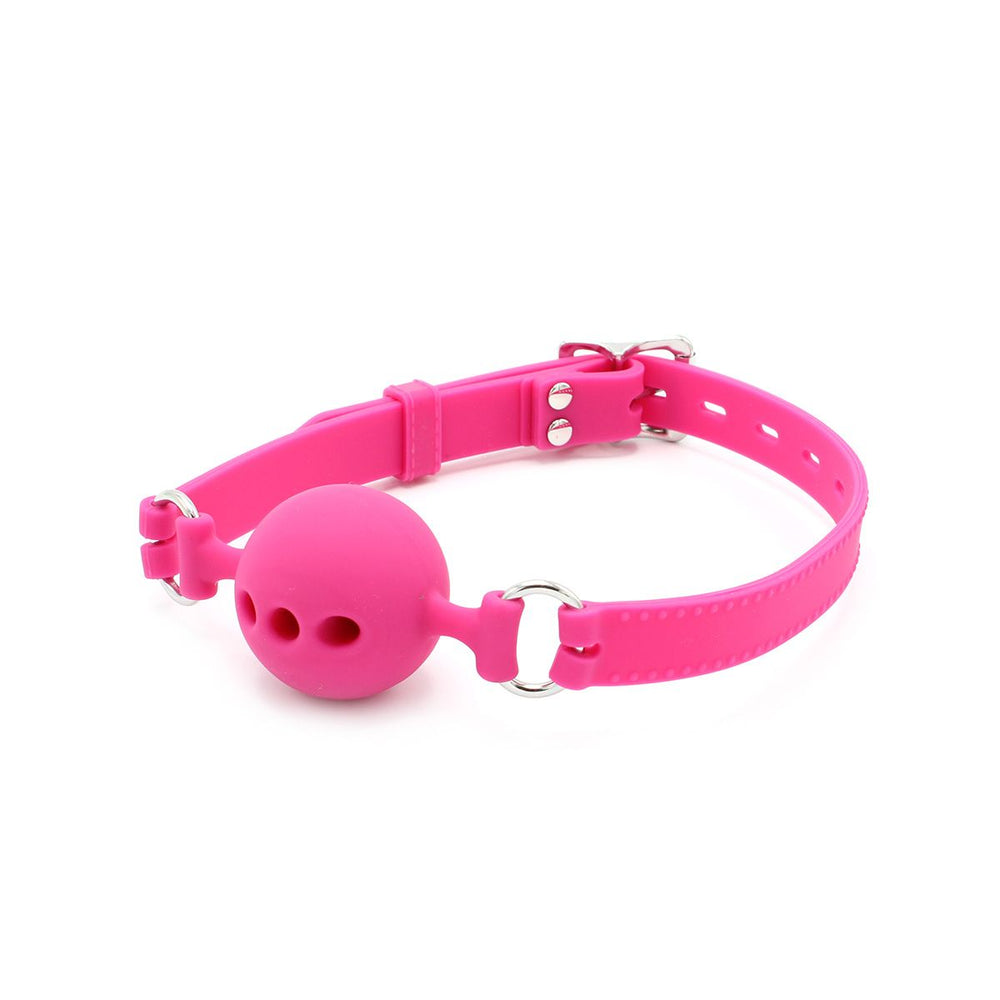 Silicone Ball Gag with Holes - Rosa