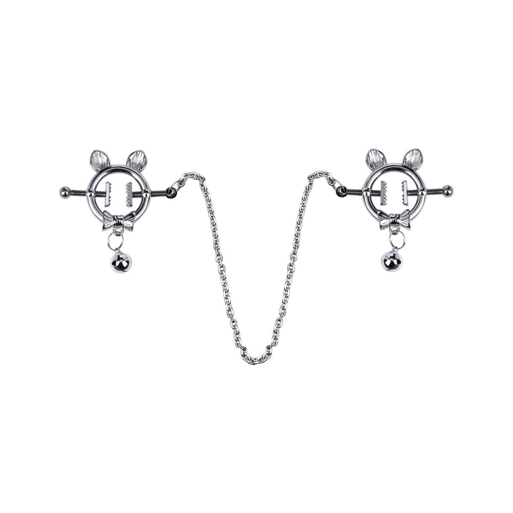 Kitten with Bowtie Nipple Clamps