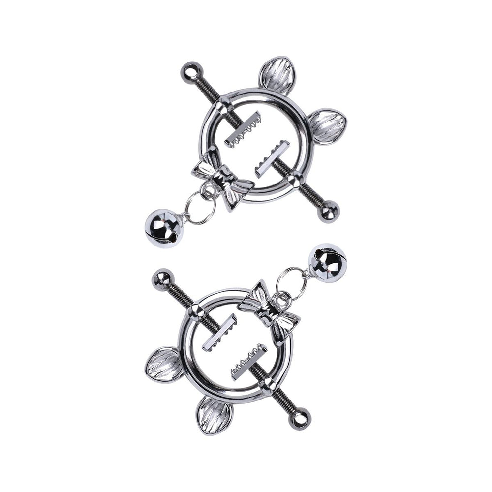 Kitten with Bowtie Nipple Clamps