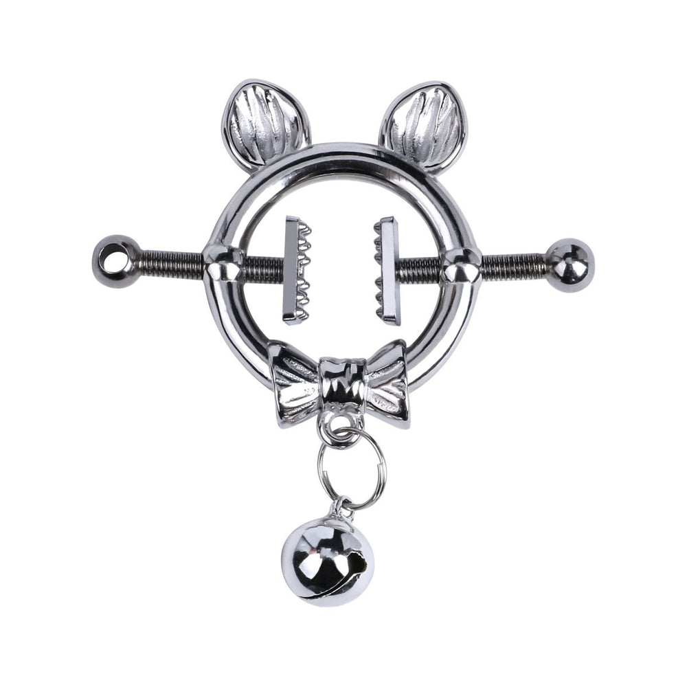 Kitten with Bowtie Nipple Clamps