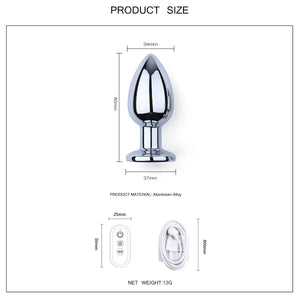 Vibrating Aluminum LED Buttplug Medium