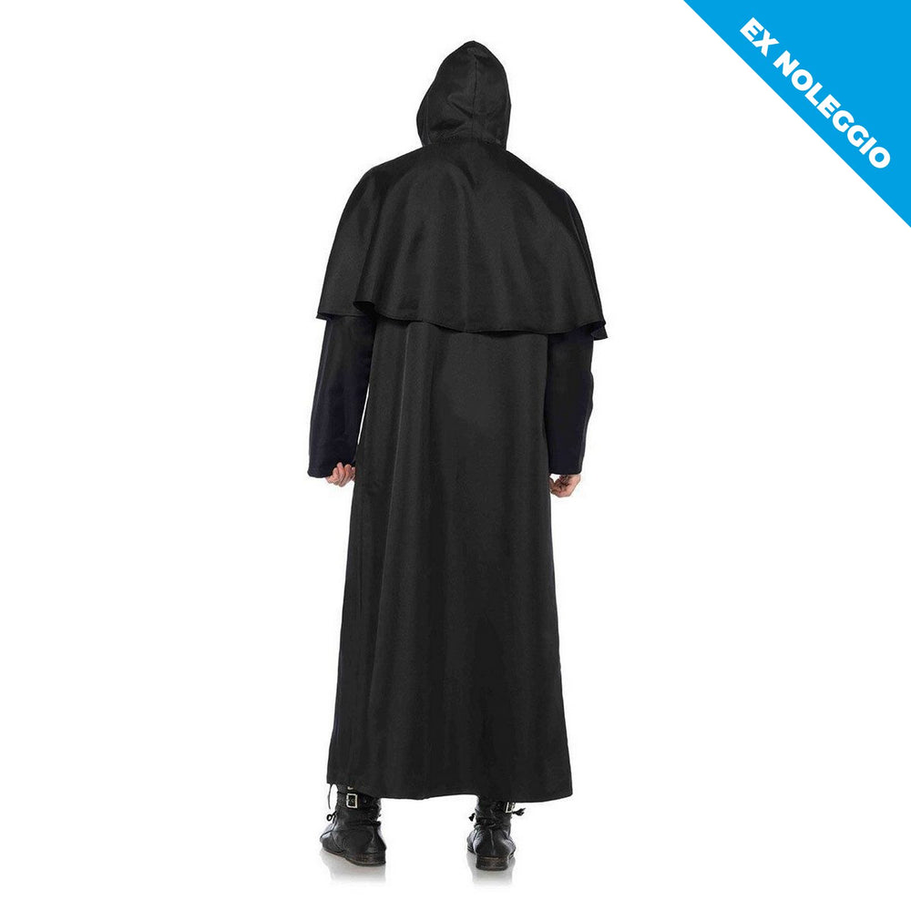 Men's Plague Doctor Black Hooded Cloak - Tg. M/L