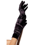 Wrist Length Satin Gloves Nero