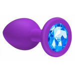 Anal Plug - Purple Light Blue Crystal Medium