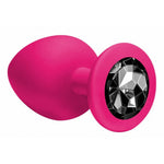 Anal Plug -  Pink Black Crystal Large