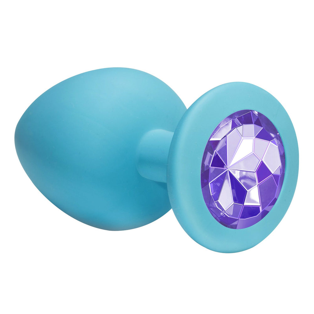 Anal Plug - Turquoise light purple crystal Large