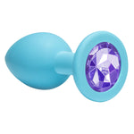 Anal Plug - Turquoise light purple crystal Medium