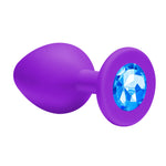 Anal Plug - Purple light blue crystal Small