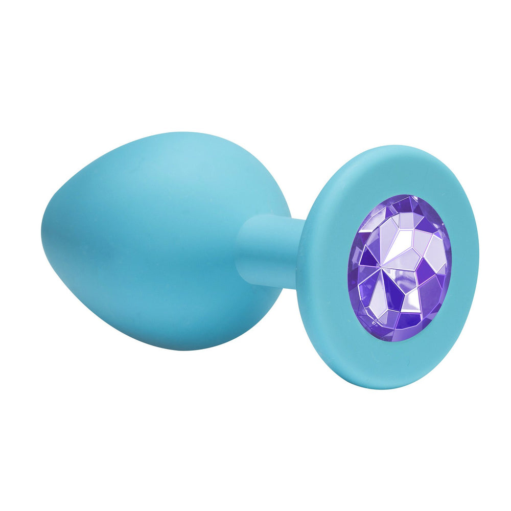 Anal Plug - Turquoise light purple crystal Small