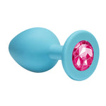 Anal Plug - Turquoise pink crystal Small