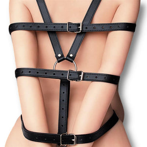 Allesia Bondage Full Body Harness with Handcuffs