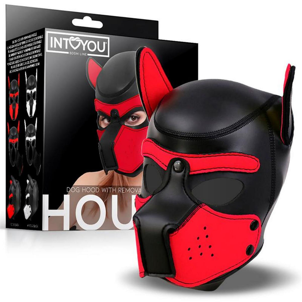 Neoprene Dog Hound Removable Muzzle Rosso